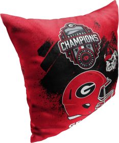 Northwest NCAA Georgia Bulldogs 2022 National Football Champions Pillow, 18" x 18", Achieve