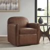 Faux Leather 360 Degree Swivel Arm Chair