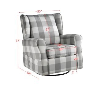 ACME Patli Swivel Chair w/Glider , Gray Fabric LV00922