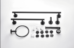 6-piece stainless steel bathroom towel rack set wall-mounted-black