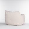 Soft Tufted Foam Bean Bag Chair With Teddy Fabric Ivory White