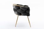 Luxury modern simple leisure velvet single sofa chair bedroom lazy person household dresser stool manicure table back chair black