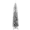 Slim Artificial Christmas Tree with Flocked Snow Green 6 ft PVC