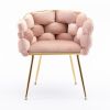 Luxury modern simple leisure velvet single sofa chair bedroom lazy person household dresser stool manicure table back chair pink set of 2