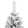 Slim Artificial Christmas Tree with Flocked Snow Green 6 ft PVC