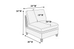 Living Room Furniture Armless Chair Steel Color Dorris Fabric 1pc Cushion Armless Chair Wooden Deco