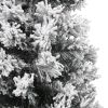 Slim Artificial Christmas Tree with Flocked Snow Green 6 ft PVC