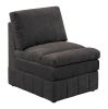 Contemporary 1pc Armless Chair Modular Chair Sectional Sofa Living Room Furniture Mink Morgan Fabric- Suede