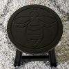 Carved Wooden Step Stool, Queen Bee, Espresso