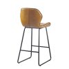 Set of 2, Leather Bar Chair with High-Density Sponge, PU Chair Counter Height Pub Kitchen Stools for Dining room,homes,bars, kitchens,Brown