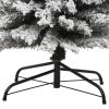 Slim Artificial Christmas Tree with Flocked Snow Green 6 ft PVC