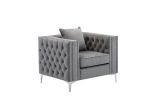 Lorreto Gray Velvet Chair