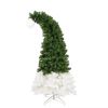 6FT Hinged Fir Artificial Fir Bent Top Christmas Tree, Xmas Tree Bendable Santa Hat Style Christmas Tree Holiday Decoration, 1250 Lush Branch Tips, 30