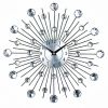 Radial Sunburst Diamond Silent Wall Clock Modern Home Decoration