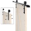 30 in. x 84 in. Unfinished Sliding Barn Door with 5.5FT Barn Door Hardware Kit & Handle ; K Frame; Solid Spruce Wood; Requires Simple DIY Assembly