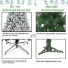 7.5ft Automatic Tree Structure PVC Material Green Flocking 1450 Branches Christmas Tree