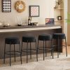 30" Tall, Round High Bar Stools, Set of 2 - Contemporary upholstered dining stools for kitchens, coffee shops and bar stores - Includes sturdy hardwar