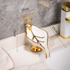 Simple Soap Dish Draining Storage Rack Laundry (Option: White Goldeer)