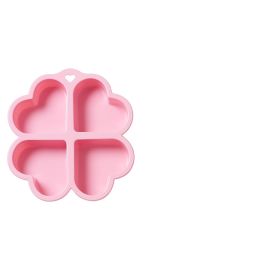 Silicone Cake Mold Baking At Home Love Heart Shape (Color: Pink)