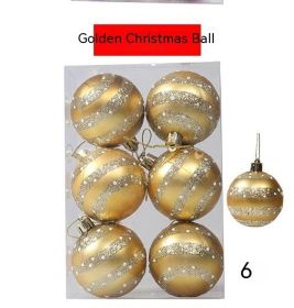 6cm Painted Christmas Ball Decorations Arrangement Props (Option: Gold-Painted 6cm6 Pack)