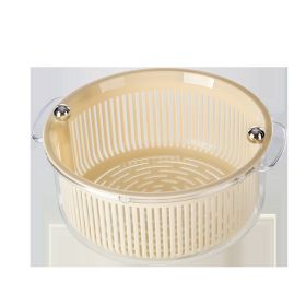 Drain Basket Manual Laundry-drier Kitchen Manual Salad Spinner (Option: Cream White)