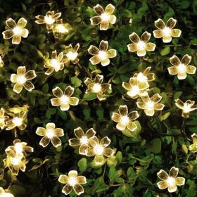 Solar Sakura Small Lantern String Light Outdoor Waterproof Courtyard Arrangement (Option: Warm White-Solar 12meters 100lights)