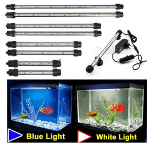 Aquarium-box floodlight highlights aquatic lantern diving festival waterproof and landscaping LED aquarium lamp fill light (Option: Blue light-38cm)