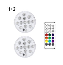 13 Led Submersible Light for Swimming Pool Garden Fountain Bathroom IP68 Waterproof Underwater Lamp with Suction Cup RF Remote (Option: 2PCS-A)