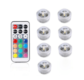 Remote control diving light 3CM diamond twist full color red green blue white warm white waterproof LED light (Option: 1 controller+7 lamp)