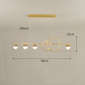 Rectangular Table Lamp Creative New Dining Room Bar Simple Modern Chandelier (Option: Gold 95CM-Tricolor light)