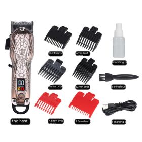 LCD Digital Display High-power Men's Electric Clipper (Option: Spider Web)