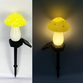 Plastics Solar Mushroom Night Light Outdoor Courtyard Garden Balcony Layout Lawn Waterproof Landscape Decoration Colorful Light (Option: B yellow)