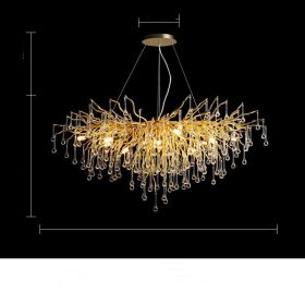 Postmodern Light Luxury Chandelier Water Drop Crystal Lamp Atmosphere (Option: L160-No light source)