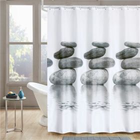 High-end Thickened Waterproof Bathroom Polyester Shower Curtain (Option: Gray Stone-120x180cm)