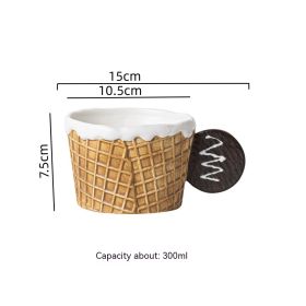 Creative Biscuits Series Ceramic Tableware Household (Option: 417 Brown Round Handle Cup)