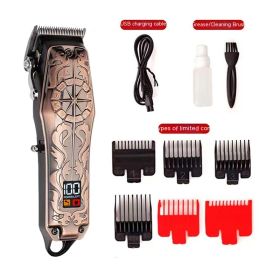 LCD Digital Display High-power Men's Electric Clipper (Option: Compass)