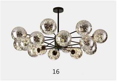 Star Magic Bean Glass Chandelier (Option: 16Black-Transparency)