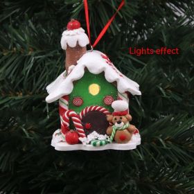 Christmas Small Pendant Polymer Clay Glowing House Hanging (Option: B Style)