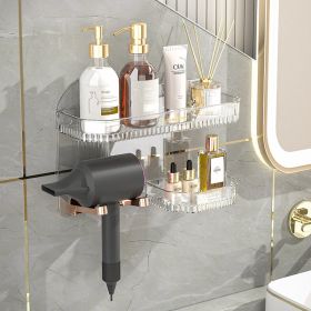 Toilet Hair Dryer Shelf Punch-free Toilet Rack (Option: Transparent)