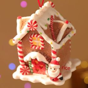 Christmas Small Pendant Polymer Clay Glowing House Hanging (Option: F Style)