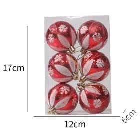 6cm Painted Christmas Ball Decorations Arrangement Props (Option: Petal Snowflake-Painted 6cm6 Pack)