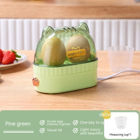 Multi Functional Breakfast Mini Egg Steamer (Option: Egg Steamer Cat Ear Pine Green-220V US)