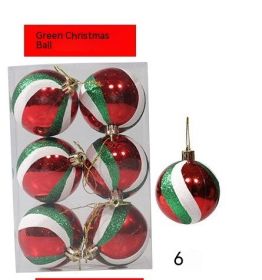 6cm Painted Christmas Ball Decorations Arrangement Props (Option: Red, Green And White-Painted 6cm6 Pack)