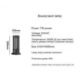 Outdoor Lawn Lamp Waterproof LED Landscape (Option: Round Lawn Lamp 30CM)