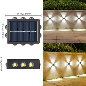 Solar Outdoor Wall Convex Mirror Wall Lamp Outdoor Courtyard Decoration Spotlight Villa Exterior Wall Garden Layout Wall Washer (Option: 10LED White Light-Solar Wall Lamp)