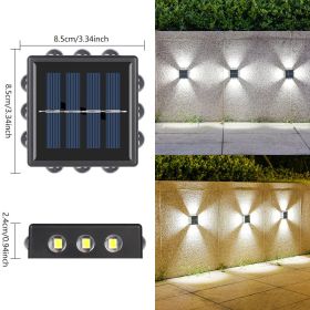 Solar Outdoor Wall Convex Mirror Wall Lamp Outdoor Courtyard Decoration Spotlight Villa Exterior Wall Garden Layout Wall Washer (Option: 12LED White Light-Solar Wall Lamp)