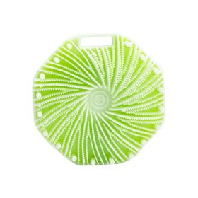 New Polygon Silicone Brush Portable Massage Shower (Color: Green)