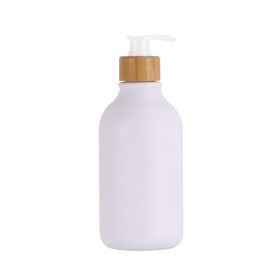 Push Round Shoulder Frosted Lotion Bottle PET Plastic Shampoo Bottle Shower Gel (Option: Baiping White Bamboo-500ml)