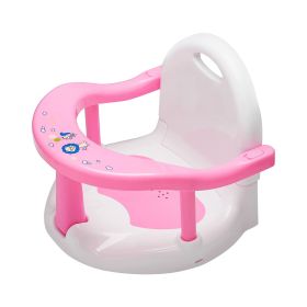 Baby Children Bath Stool Safety Chair (Option: Pink White Lion Pattern)