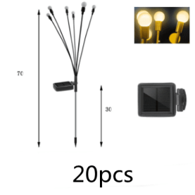 Simulation Firefly Solar Light Outdoor Garden Decoration Lawn Landscape Lamp Xmas Decor Solar LED Lights Outdoor Garden Lights (Option: Warm light-20pcs)